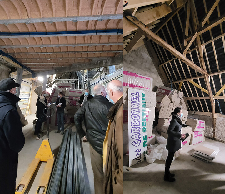 Grange de la paix - avancement des travaux de la salle du silence