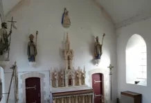 La Fondation contribue à la restauration d’un patrimoine lié à l’Ordre de Malte en Normandie Intérieur de l’église Saint Jean-Baptiste de Pont-Brocard